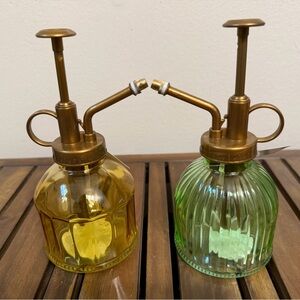 Vintage Style Glass Plant Yellow & Green Plant Mister